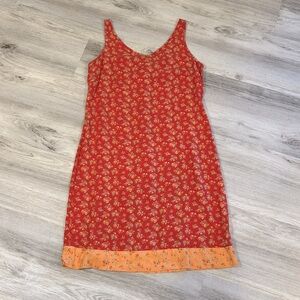 GAP Orange Sundress Sleeveless Scoop Neck Midi